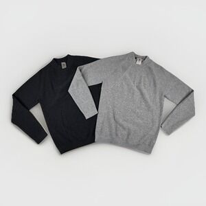 VRST Men's Knit Sweaters Lot of 2 Small‎ Gray Black Raglan Crewneck Wool Blend